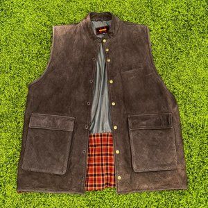 BraeVal Quilted Buffalo Nubuck Leather Vest Size 2XL (24.5x30)